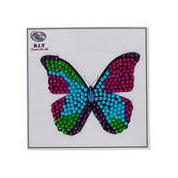 CRAFT BUDDY DIY CRYSTAL ART STICKER KIT DISCO BUTTERFLY 9CM X 9CM MOTIF