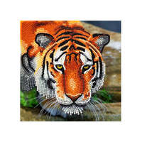 CRAFT BUDDY DIY CRYSTAL ART CARD KIT TIGER 18CM X 18CM PARTIAL CRYSTAL