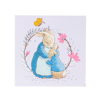 CRAFT BUDDY DIY CRYSTAL ART CARD KIT PETER AND MRS JOSEPHINE RABBIT 18CM X 18CM PARTIAL CRYSTAL