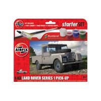 AIRFIX A55012 LAND ROVER SERIES 1 PICK UP STARTER KIT INCLUDES PAINT AND GLUE 1/43 SCALE PLASTIC MODEL KIT