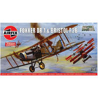 AIRFIX 02141V FOKER DR.1 RED BARRON AND BRISTOL F.2B  DOGFIGHT DOUBLES SERIES 1/72 SCALE PL;ASTIC MODEL KIT PLANE