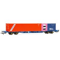 HORNBY R60224 TOUAX KFA CONTAINER WAGON WITH 2 CONTAINERS  ERA 11 OO SCALE MODEL RAILWAYS