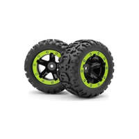 BLACKZON 540038 SLAYER WHEELS AND RIMS MOUNTED (GREEN)