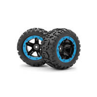 BLACKZON 540108 SLYDER MOUNTED WHEELS/TIRES ASSEMBLED (BLACK/BLUE)