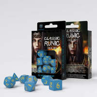 CLASSIC RUNIC DICE SET BLUE AND YELLOW SET OF 7