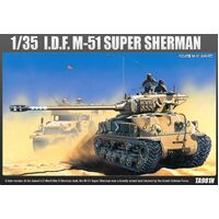 ACADEMY 13254 IDF MEDIUM TANK M-51 SUPER SHERMAN 1:35 PLASTIC MODEL KIT