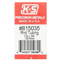 K&S 815035 BRASS TUBING ROUND 1/32 X .006 ( .79375MM )