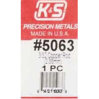 K&S 5063 3/32 COPPER ROUND ROD ( 2.38MM ) 4 PIECES