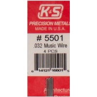 K&S 5501 .032 MUSIC WIRE 4 PIECES