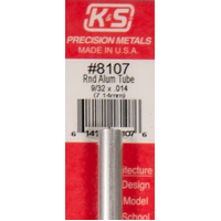 K&S 8107 ALUMINIUM ROUND TUBE 9/32 X .014 (7.14MM)