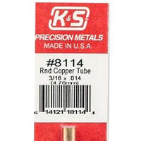 K&S 8114 ROUND COPPER TUBE 3/16 X .014 ( 4.76MM ) 1 PIECE