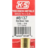 K&S 8137 BRASS ROUND TUBE 7/16 X .014