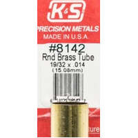 K&S 8142 BRASS ROUND TUBE 19/32 X .014