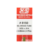 K&S 8150 BRASS SQUARE TUBE 3/32 X 0.14 2 PIECES