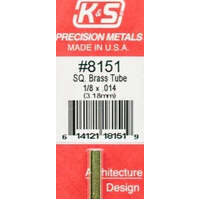 K&S 8151 BRASS SQUARE TUBE 1/8 x .014