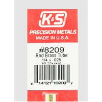 K&S 8209 BRASS TUBE ROUND 1/4 X .029 ( 6.35MM )