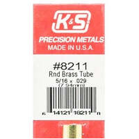 K&S 8211 BRASS TUBE ROUND 5/16 X .029 ( 7.94MM )