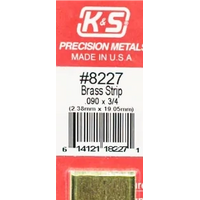 K&S 8227 BRASS STRIP .090 X 3/4 (2.38MM X 19.05MM)