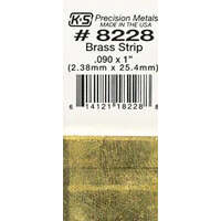 K&S 8228 BRASS STRIP .090 X 1 (2.38 X 25.4MM)