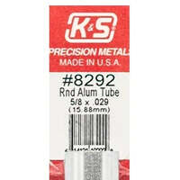 K&S 8292 ALUMINIUM TUBE  ROUND  5/8 X .029 (15.88MM )