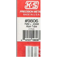 K&S 9806 ALUMINIUM TUBE 7MM X .45MM 2 PIECES