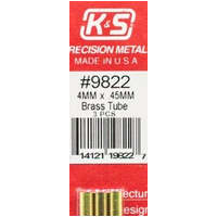 K&S 9822 BRASS TUBE 4MM X .45MM 3 PIECES