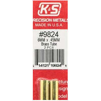 K&S 9824 6MM X .45MM BRASS TUBE 2 PIECES