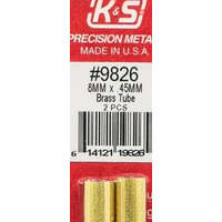 K&S 9826 BRASS TUBE 8MM X .45MM 2 PIECES