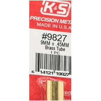 K&S 9827 BRASS TUBE 9MM X .45MM 1 PIECE