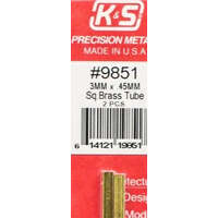 K&S 9851 SQUARE BRASS TUBE 300MM LENGTHS