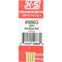 K&S 9863 ROUND BRASS ROD 2MM 4PCS