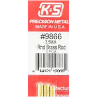 K&S 9866 ROUND BRASS ROD 3.5MM 3 PIECES