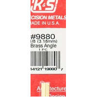 K&S 9880 BRASS ANGLE 3.18MM 1 PIECE