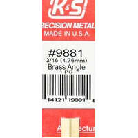 K&S 9881 BRASS ANGLE 4.76MM 1 PIECE