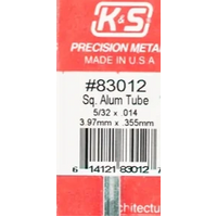 K&S 83012 SQUARE ALUMINIUM TUBE 3.97MM X .355MM