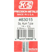 K&S 83015 SQUARE ALUMINIUM TUBE 6.35MM X .355MM