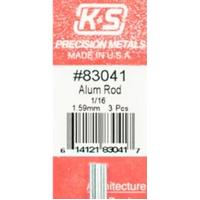 K&S 83041 ALUMINIUM ROD 1/16 (1.59MM) 3 PIECES