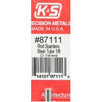 K&S 87111 ROUND STAINLESS STEEL TUBE 1/8 3.18MM