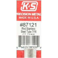 K&S 87121 ROUND STAINLESS STEEL TUBE 7/16 11.11MM