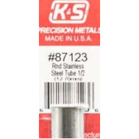 K&S 87123 ROUND STAINLESS STEEL TUBE 1/2 12.70MM