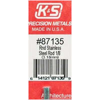 K&S 87135 ROUND STAINLESS STEEL ROD 1/8 (3.18MM)