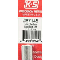 K&S 87145 ROUND STAINLESS STEEL ROD 7/16 (11.11MM)