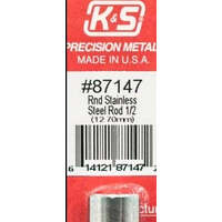 K&S 87147 ROUND STAINLESS STEEL ROD 1/2 (12.70MM)