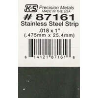 K&S 87161 STAINLESS STEEL STRIP .018 X 1 (.475MM X 25.4MM)