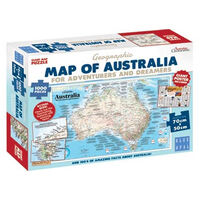 BLUE OPAL AUSTRALIAN GEOGRAPHIC - GEOGRAPHIC MAP OF AUSTRALIA FOR ADVENTURERS AND DREAMERS 1000PC JIGSAW PUZZLE