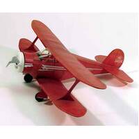 DUMAS 214 STAGGERWING 7.5 INCH WINGSPAN RUBBER POWERED WOODEN FLYING MODEL PLANE