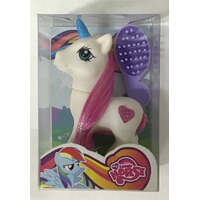 MY LOVELY HORSE WHITE UNICORN WITH BLUE HORN AND PINK HEART WITH BRUSH