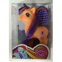 MY LOVELY HORSE ORANGE UNICORN WITH PURPLE HORN AND BALLOONS WITH BRUSH