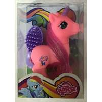 MY LOVELY HORSE PINK UNICORN WITH PURPLE HORN AND BUTTERFLY WITH BRUSH