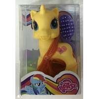 MY LOVELY HORSE YELLOW UNICORN WITH YELLOW HORN AND HEART WITH BRUSH